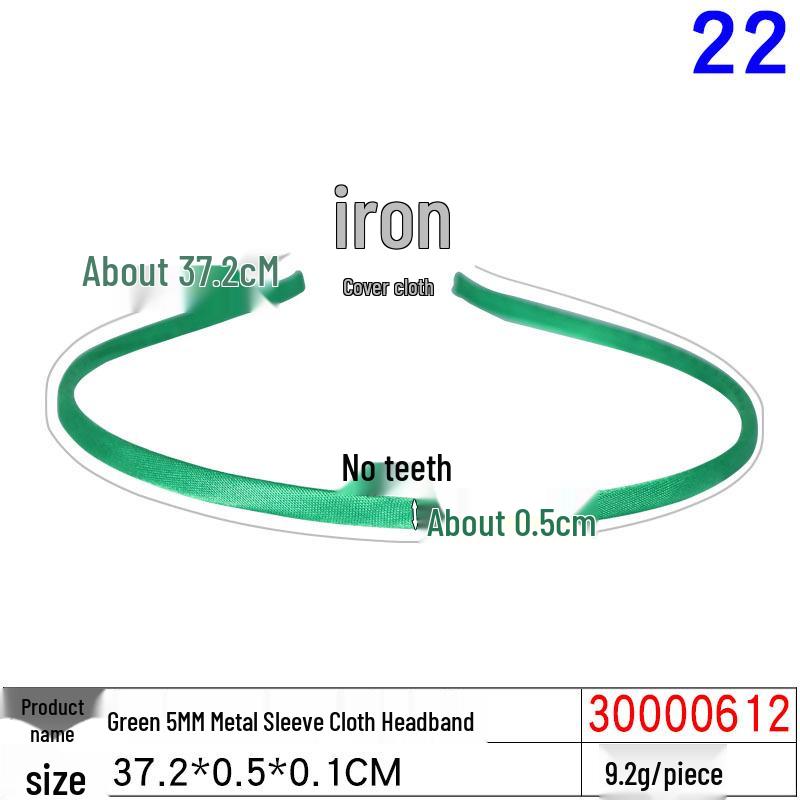 Children's 5mm Rainbow Fabric-Covered Metal Headband for DIY Jewelry