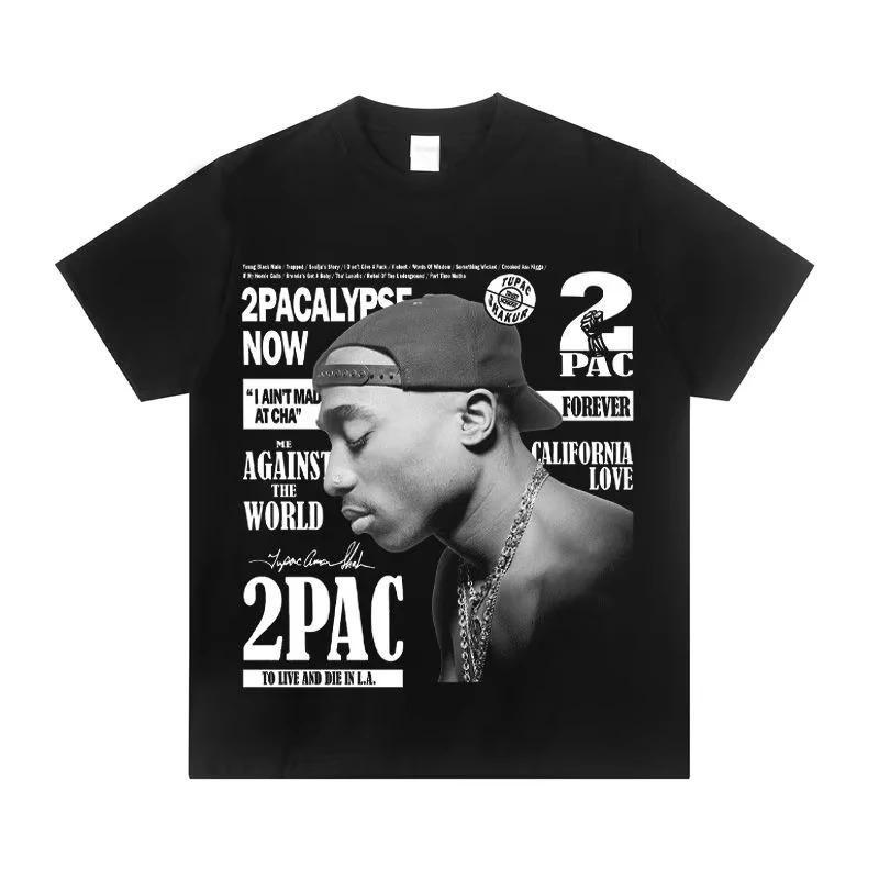 2026 2PAC Tupac American Rap Rapper TShirt Mens 100 Cotton Loose Crew Neck West Coast Rock Trend Short Women And Men Tshirts