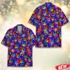 Lustiges Neon-Katzen-Grafik-Hawaihemd Herren Neues Design 3D-Druck Tierhemden Sommer Street Kurzarm Reversbluse Oberteile