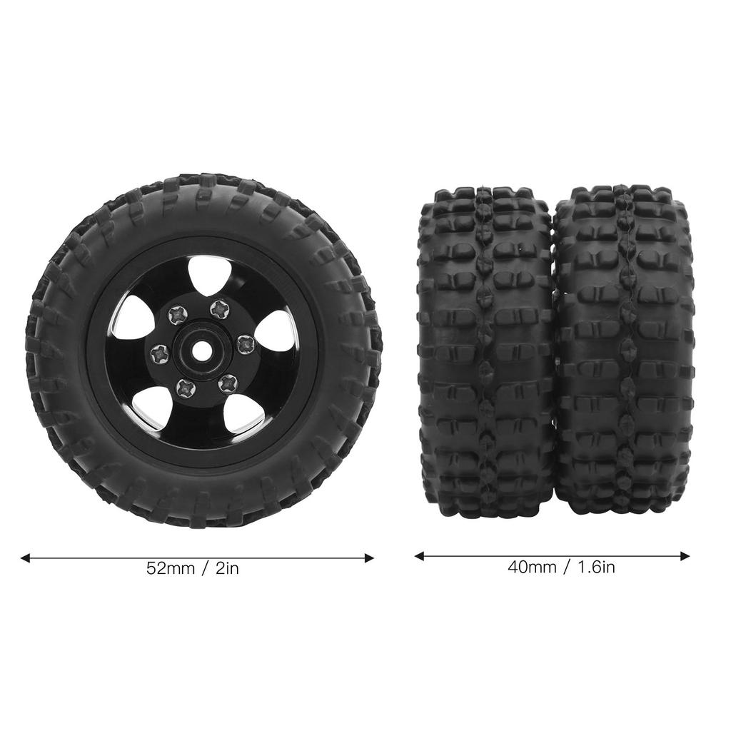 2pcs 52mm Aluminum Alloy Rr Tire Replacement Parts Fit for WPL D12 1/10 RC Truck (009)