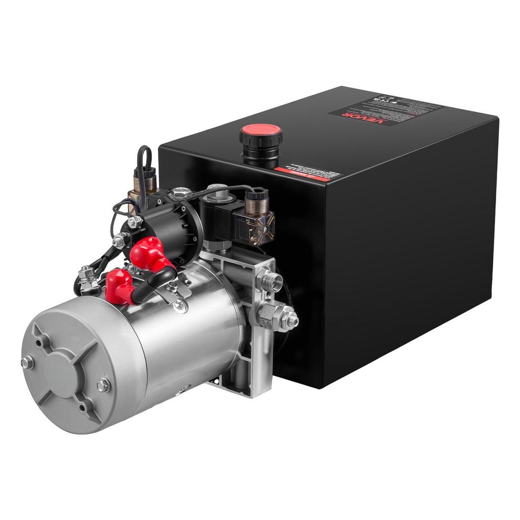 Unidad de Potencia Hidráulica de 12 L, Bomba para Remolque Basculante de Doble Efecto, Presión Máxima de Alivio de 22 MPa y Caudal de 3,4 L/min, Bomba Hidráulica CC de 12 V con Metal