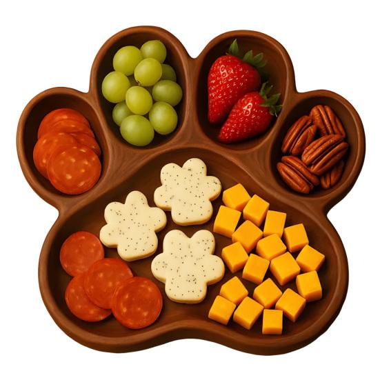 Wooden Serving Tray Dog Shaped Charcuterie Platter Appetizer Board for Cheese Meats Fruits Nuts Cookies