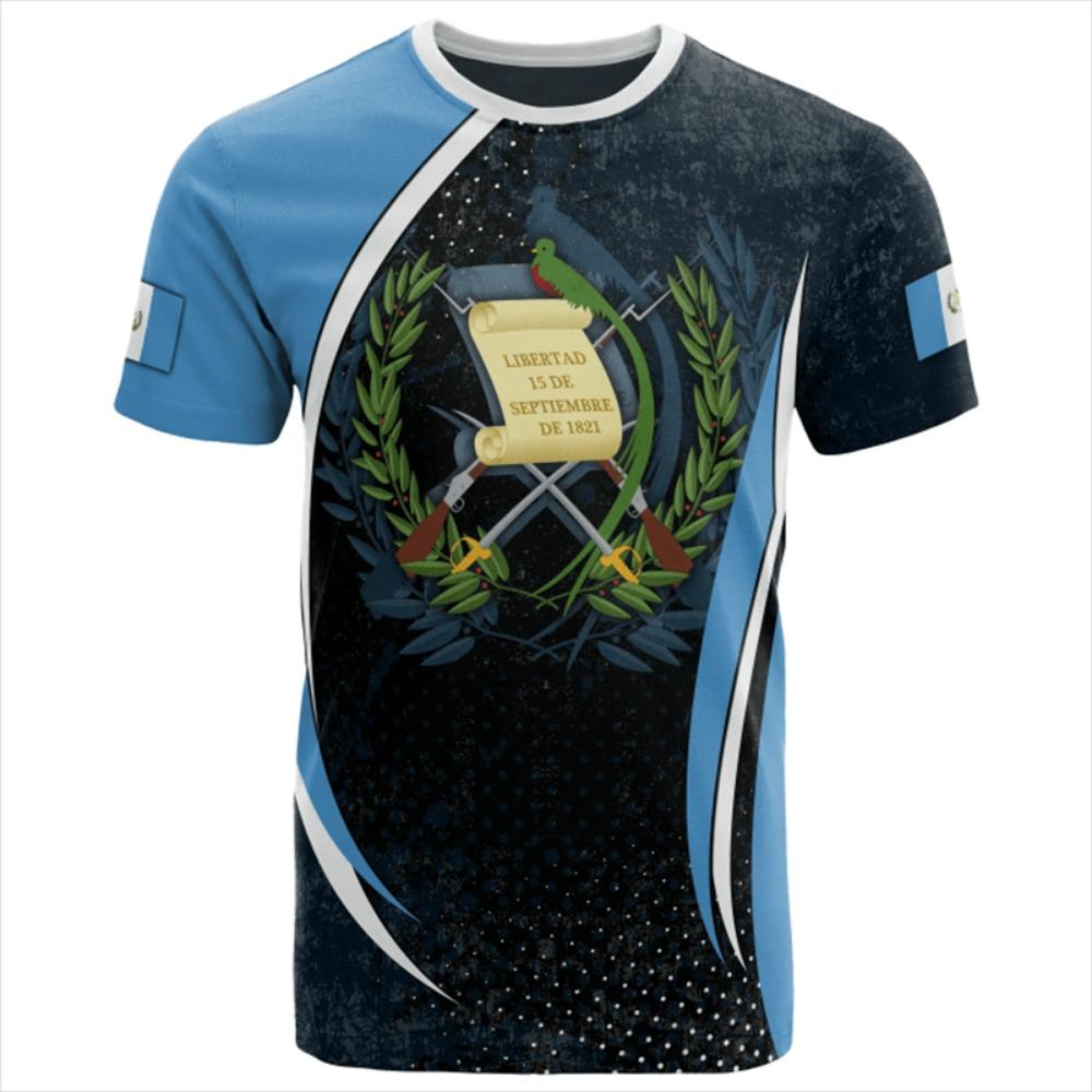 Guatemala National 3D Print T-Shirt Mode Harajuku Guatemalische Flagge Muster Herren Kurzarm T-Shirts Übergroße Oberteile