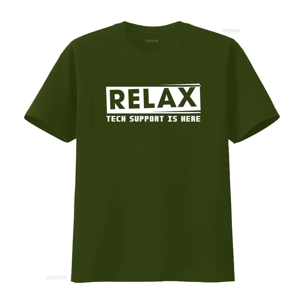 Funny Tech Support Relax T Shirt For Engineers Technology Lovers Os4937 Vintage Washed Designer Clothes Versatile Unisex Homme