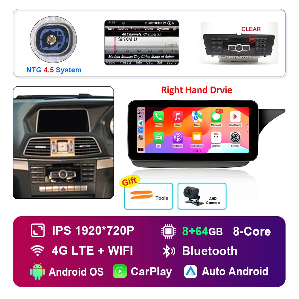 10.25'' Right Hand Drvie for Mercedes Benz E Class C207 W207 2009 - 2015 NTG 4.0 4.5 System Android Car Radio Multimedia Player