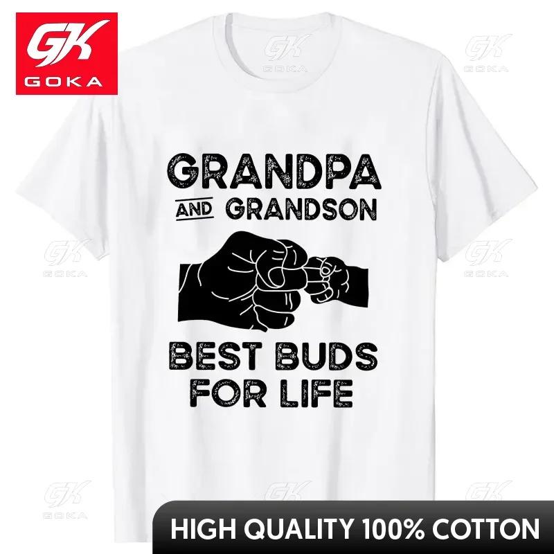 Unisexs Tshirts Grandpa and Grandson Best Buds for Life Tee Shirt Tops Grandpa Grandson Matching Clothes Shirts for Unisex Boys S