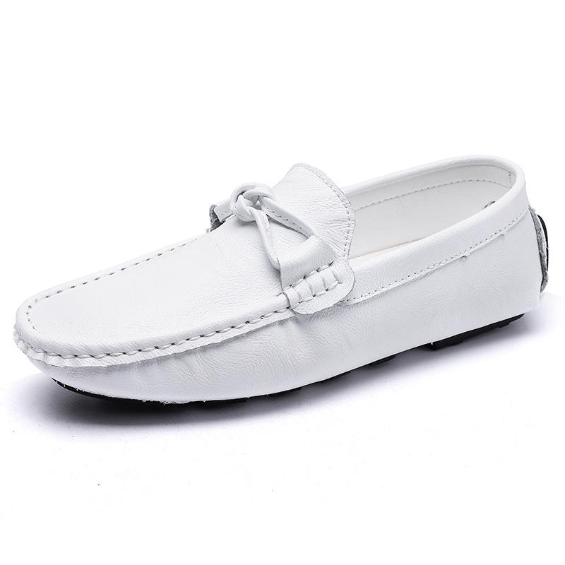 Men s Versatile Casual Leather Loafers: Large Size, Non-slip, Soft Sole, Breathable Slip-on Moccasins. 44