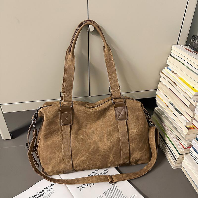 

2025 retro premium tote bag large capacity short trip handbag casual versatile shoulder messenger bag коричневый