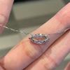 Marquise Cut Lab Grown Diamond Dainty Marquise Necklace Edge Embellished Small Diamonds Pendant