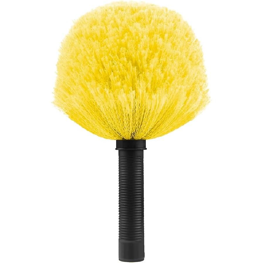 2 Pack Cobweb Duster Head Brush – Twist-On Spider Web Brush for Indoor & Outdoor Cleaning, Compatible with Standard Acme Threaded Poles – High жёлтый