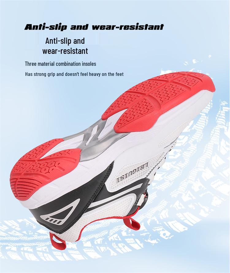 Plus Size 46 Breathable Rotating Buckle Badminton & Tennis Sneakers (No Laces)