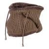 Brown - Mens Warm Wool Knit Balaclava 2 In 1 Hooded Scarf