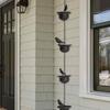 Rain Chain Birds On Cups Metal Rain Chain Rain Catcher For Gutter Roof Decoration Metal Drainage Rain Chain Downspout Tool