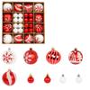 44pcs Christmas Decoration Balls Christmas Tree Hanging Balls Snowflake Balls