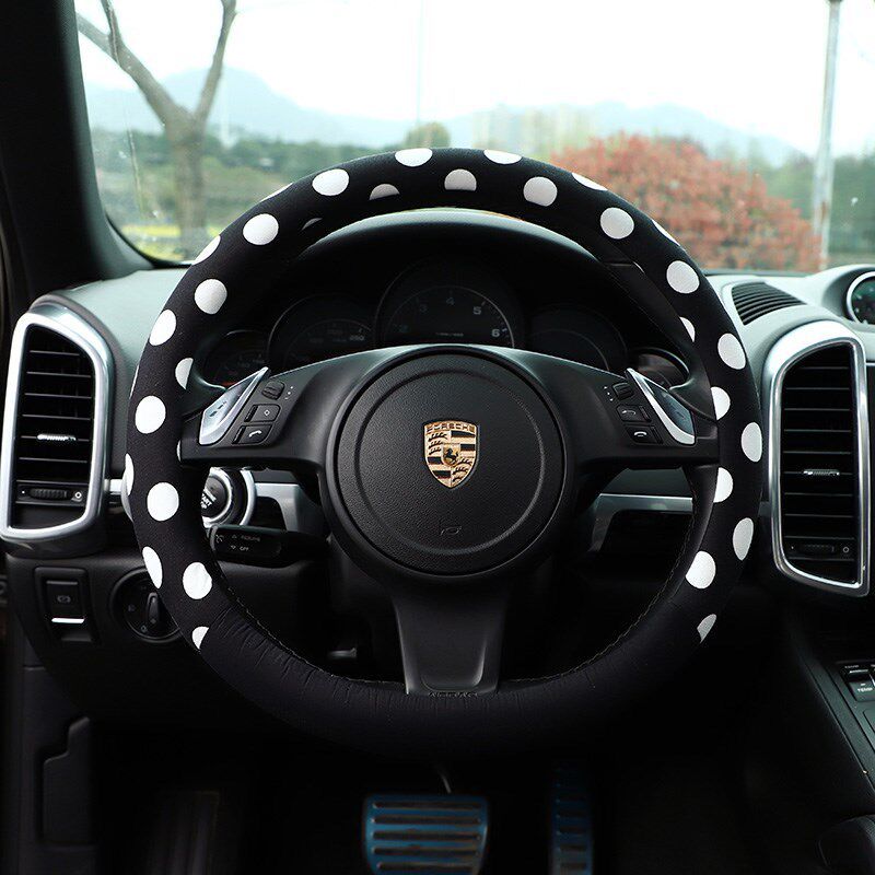 Steering Wheel Cover for Women, Universal for All Seasons, Korean Cute Internet Celebrity Style, Summer Q Car Handlebar Cover, Non-Slip and Absorbent