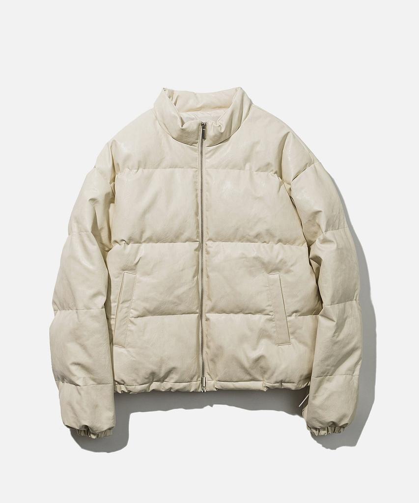 Vastic Semi-Over Leather Padded Jacket_Ivory