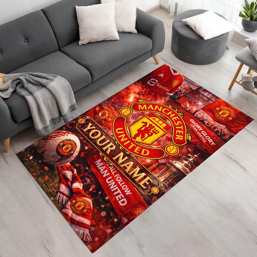 Manchester Personalized Name Floor Rug Office Rug Design for Hallway Study room Decorate room Outdoor Anti-slip Rug Anime Office Decor