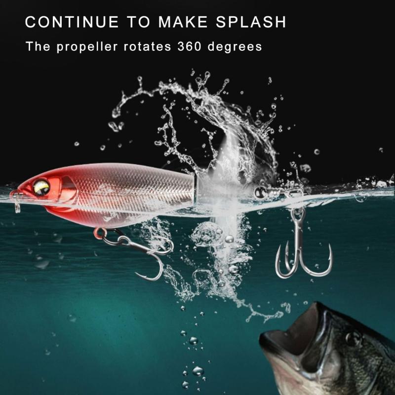 5Pcs Propeller Noise Baits Topwater Fishing Lures Propeller Tractor Hard Baits Fish Hook for Saltwater and Freshwaters