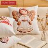 1PC Nuan Series Christmas Pillowcase Gingerbread Santa Claus Pattern Printed Soft Cushion Cover for Sofa Living Room Bedroom Home Decor Party Decor