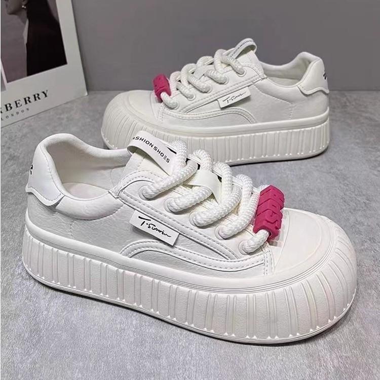 Ugly Cute Big Head Breathable Sneakers Women's 2024 Spring New Korean Version Platform Biscuit Shoes Versatile Casual Little White Shoes