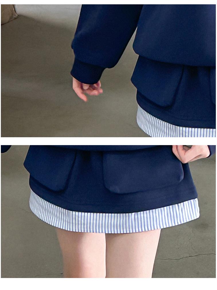 2025 Autumn Korean Style Outfit: Girls' Fashion Sweatshirt & Street Style Midi Skirt Set