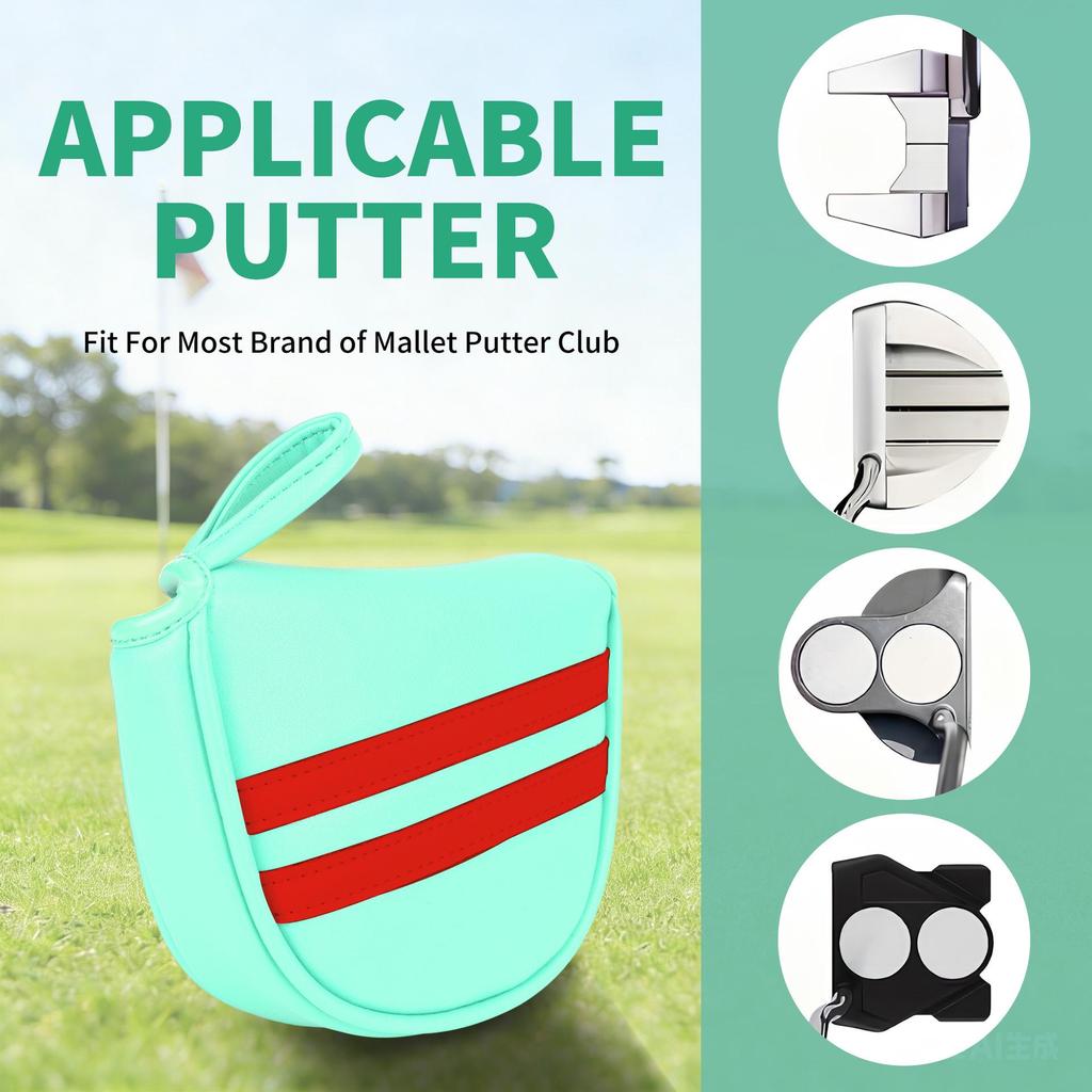 Digital Slash Trim Magnetic Golf Putter Head Cover