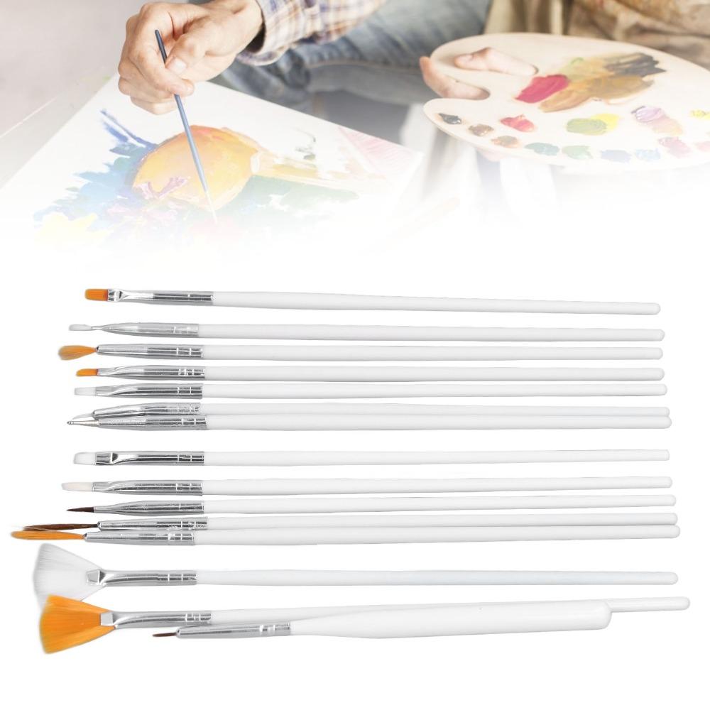 2 Set Multi Tip Size Nail Art Brushes Light Handle Painting Brushes  Home DIY Manicure