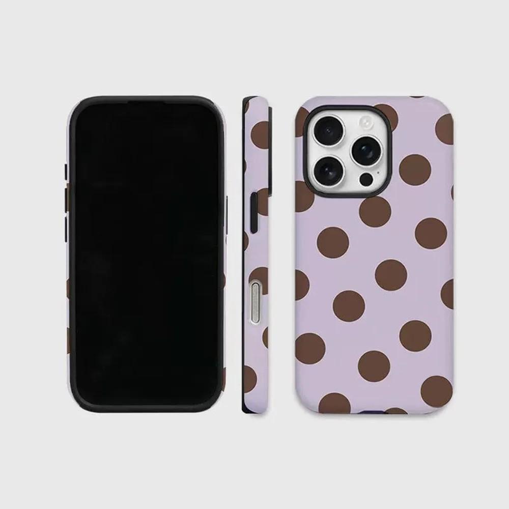 

Clmj Korean color polka dots Phone Case for iPhone 17 16 15 14 13 12 11 Air Pro Max Plus Luxury Magnetic Double-layer Back Cover iPhone 11