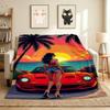 Sunset Drive Flannel Blanket Throw Blanket Soft Warm Sofa Bed Camping Home Decor Unique Christmas Gift C9211690