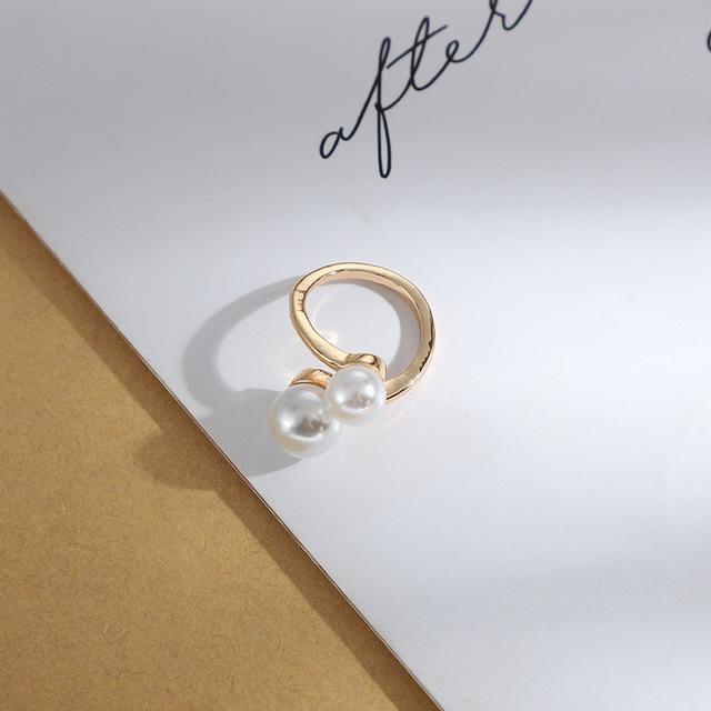 S Silk Scarf For Women Buckle Metal Alloy Pearl Brooches Simplicity Round Rings Silk Scarf Hem Dress Buckle Clothing AccessoriesTrendy Finger Ring