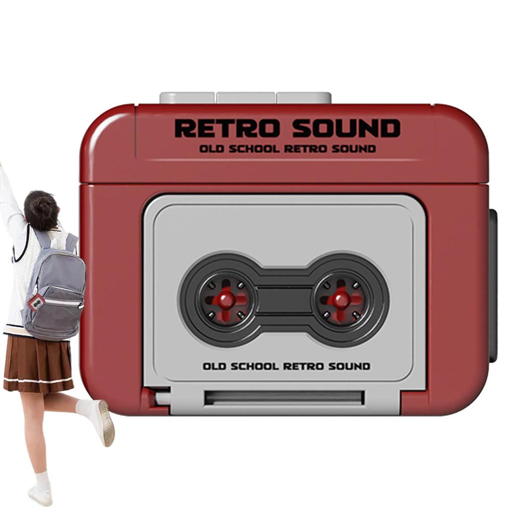 Retro design magnetofonu Mini klíčenka s funkcí nahrávání: Přenosný vintage držák na klíče |