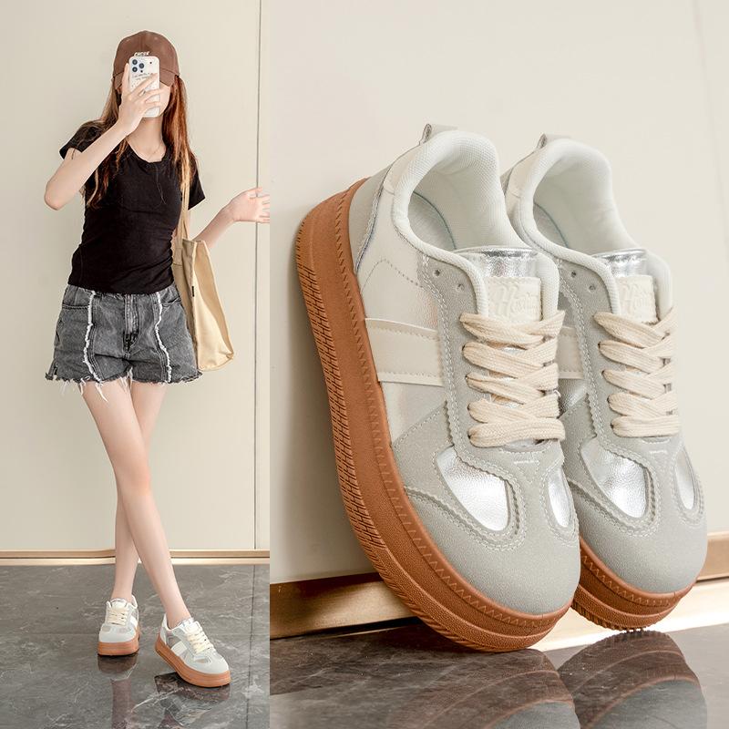 2025 Autumn New Ins Korean Version of Little White Shoes Student Fashion Platform Women's Shoes Versatile Casual Sports Shoes DX997