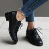 Comfortable Oxfords Flats Stylish Women's Perforated Heeled Brogue Wingtip Classic Lace-up Saddle Shoes Leather Walk Wear