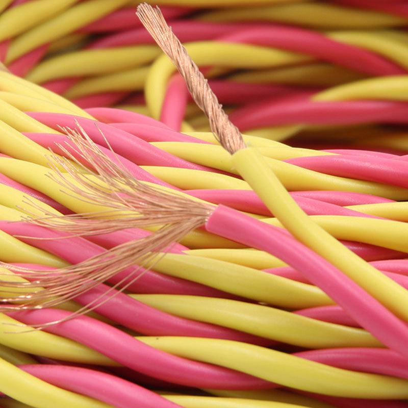 Flexible Pure Copper Twisted Pair Wire for Household Electricity - RVS 2-Core, 0.75/1.5/2.5, Fire-Resistant for Lamps