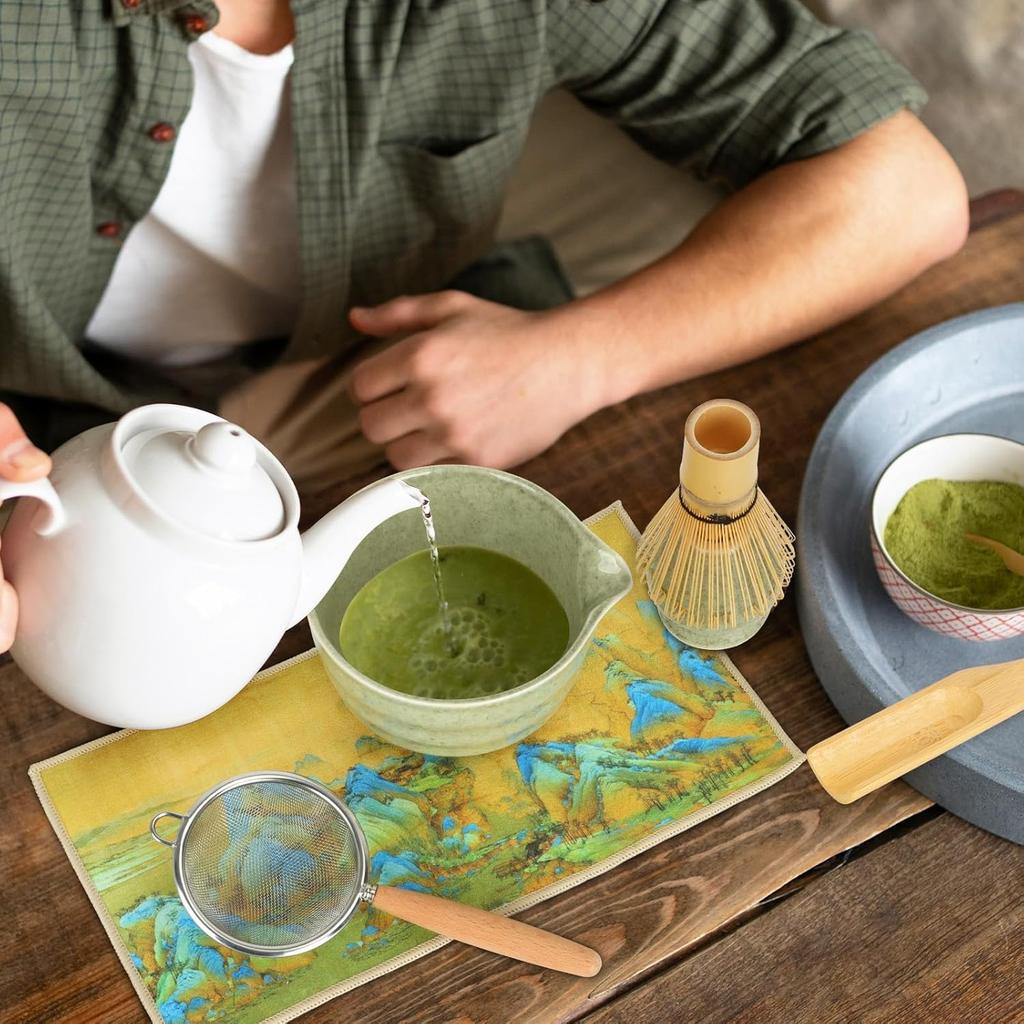 Set Matcha SpyFlyLie pentru Ceremonia Ceaiului Include Chasen Chashaku Chasa Matcha și Matcha Un cadou perfect pentru Respectul pentru Vârstnici Nou sau un Set de 7 Piese