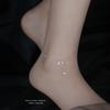 Sterling Butterfly Anklet Women Delicate Crystal-Embellished Minimalist Foot Jewelry