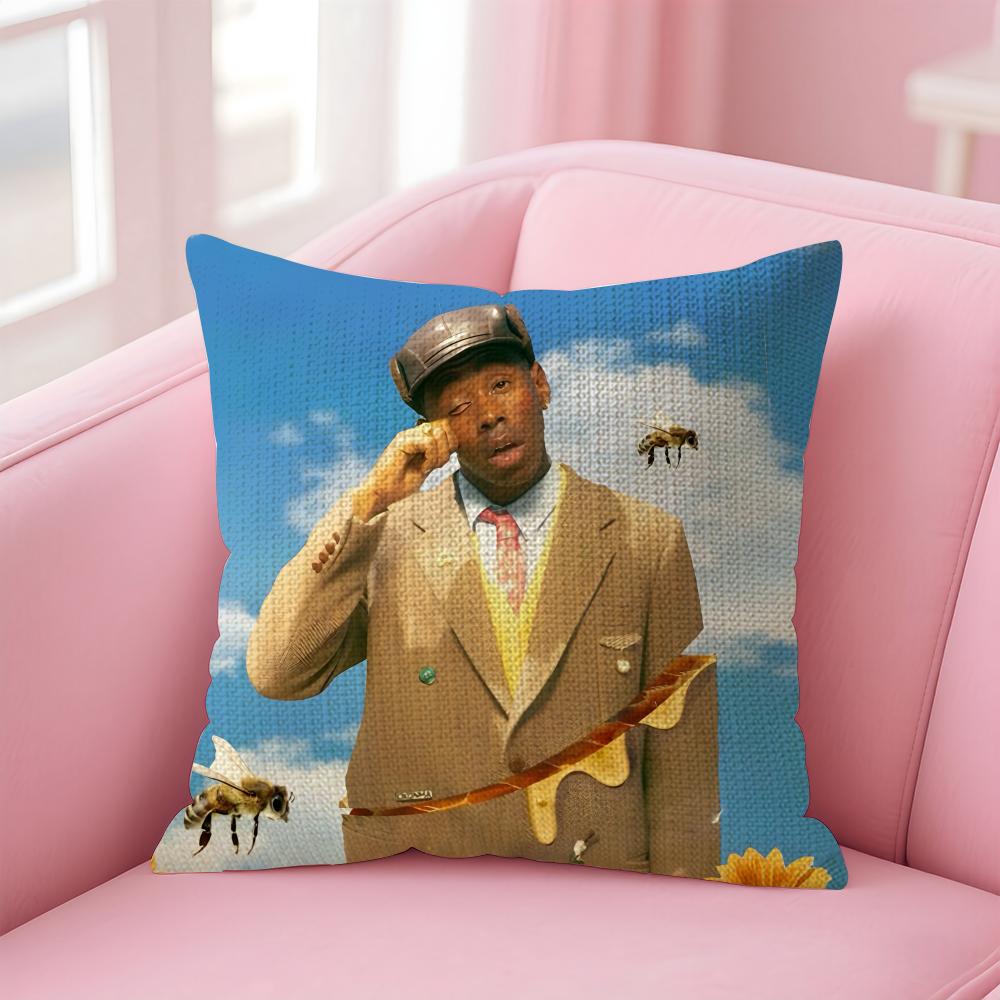 TTyler The CreatorR Kissenbezug Natürlicher Leinen-Kissenbezug Doppelseitiger Druck Dekorativer Sofakissenbezug Heimdekoration Geschenk