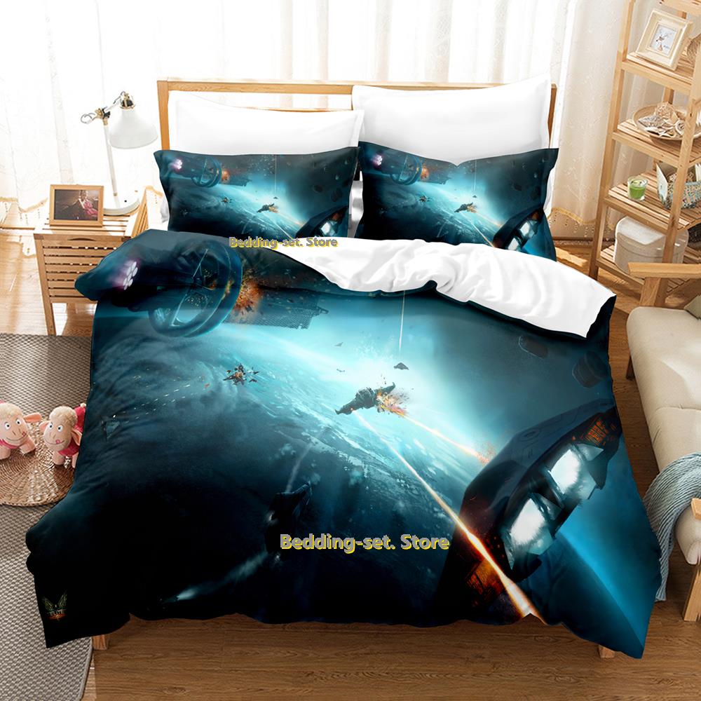 New Game Elite Dangerous Beding Set Single Twin Ful Quen King-Sized Dimensionsd Dimensions Bed Linen Set Adult People Kid Bedrom Duvetcover Sets