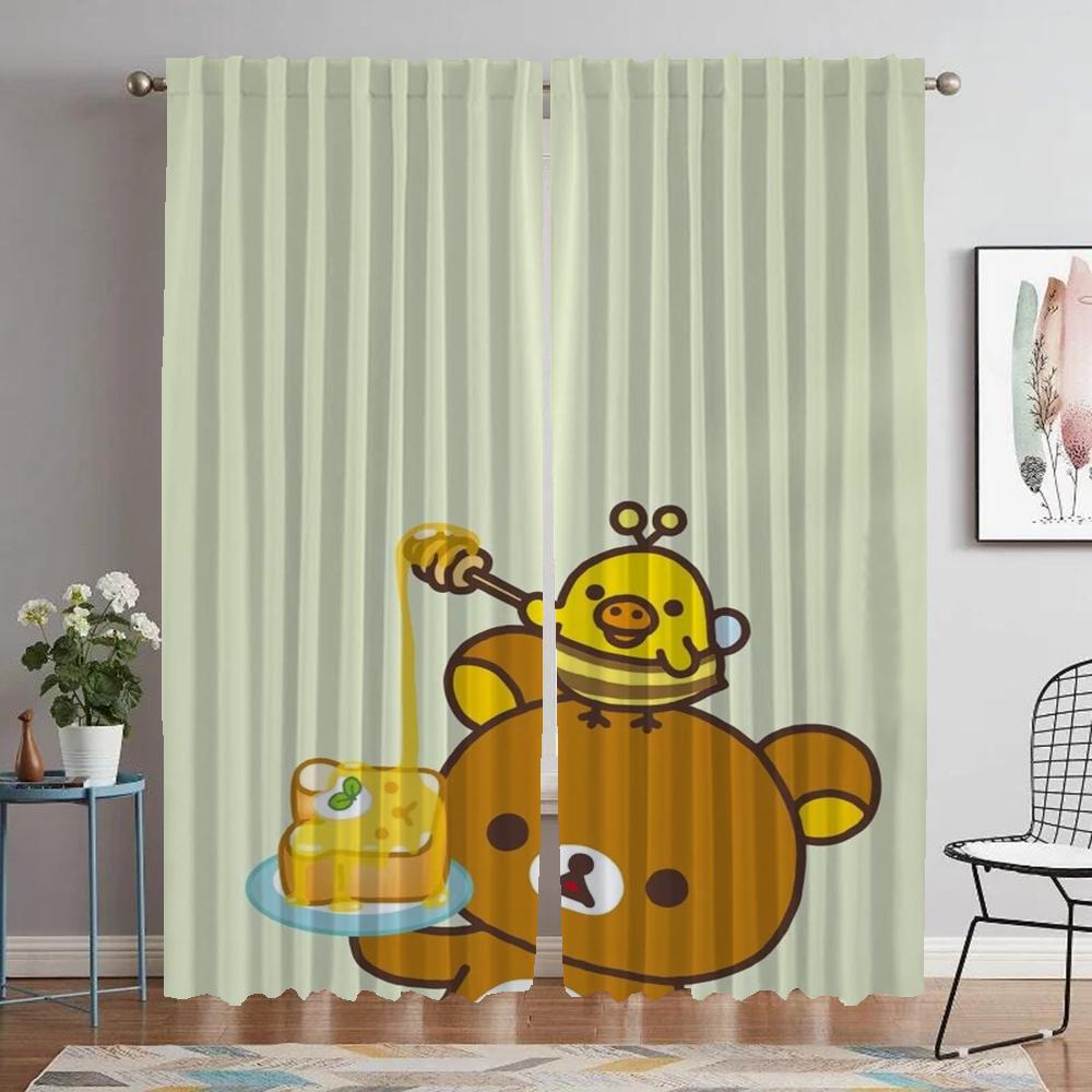 Rilakkumas Anti-mosquito Curtains for Living Room Curtain Partition Home Interior Curtains 2 Pieces Shades Halloween Decoration