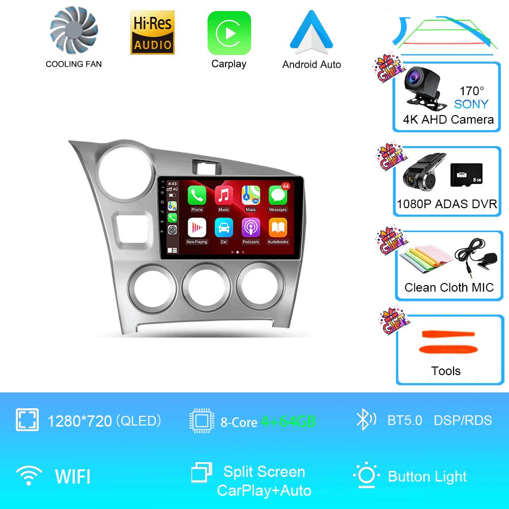 Android 14 For Toyota Matrix 2 E140 2008 - 2014 Radio Stereo Wireless Carplay Multimedia Player GPS Navigation QLED Screen Touch