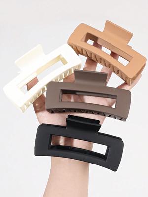 4er Set Damen Mädchen Krallenklemmen Kaffee Schwarz Haarspange Rutschfest Krabben Haarspangen Barrettes Mode Haarschmuck Geschenke