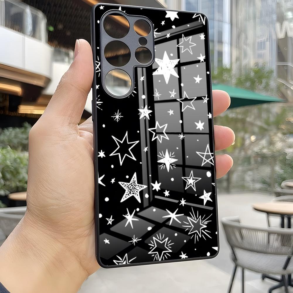 Fashion INS Stars Phone Case For S25 Ultra Samsung S26 S24 Fe S22 S20 S23 21 Plus A54 A34 A53 A16 Glass Cover