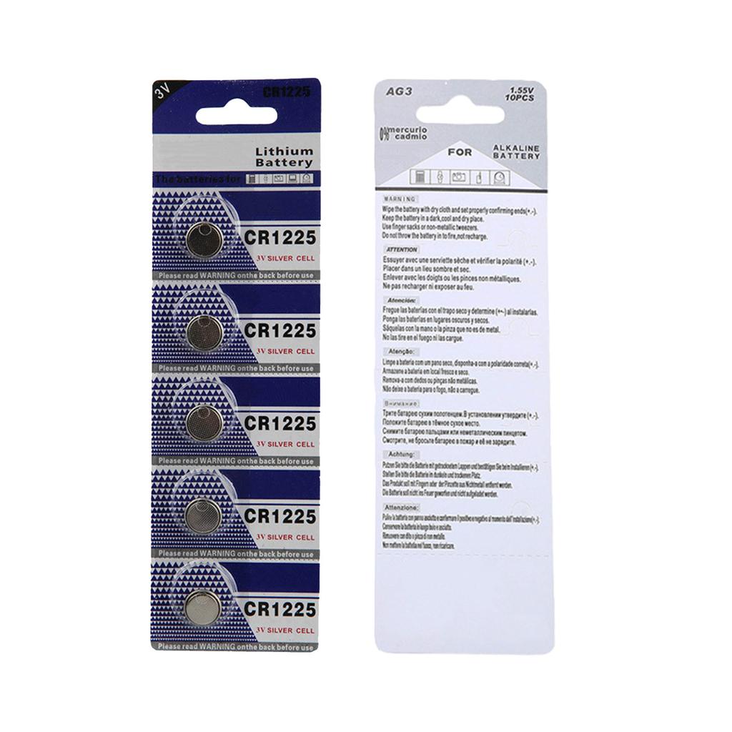 10pc/5pc CR1225 Metal Button Batteries CR1225 3V Lithium Battery Reliable Power for Everyday Devices Stable Output