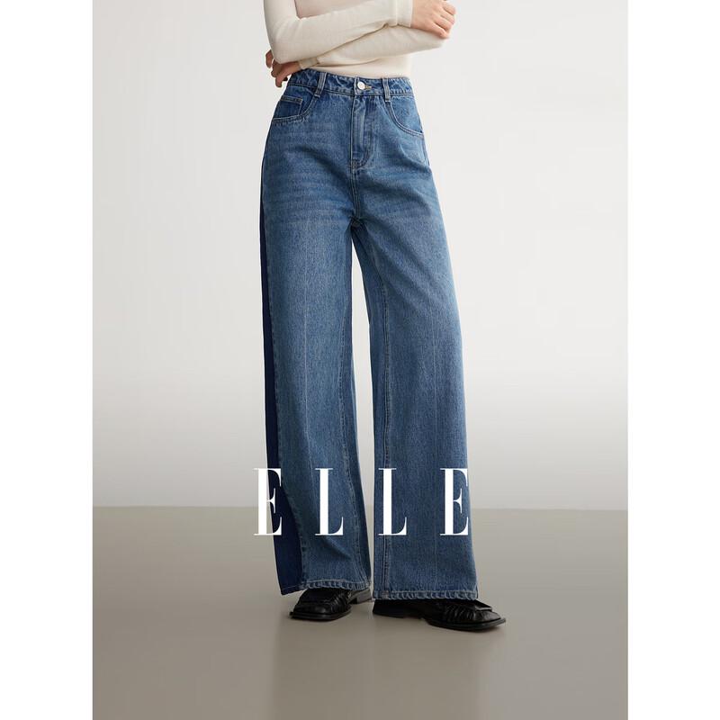 ELLE Women s French Retro Wide-Leg Denim Jeans XL