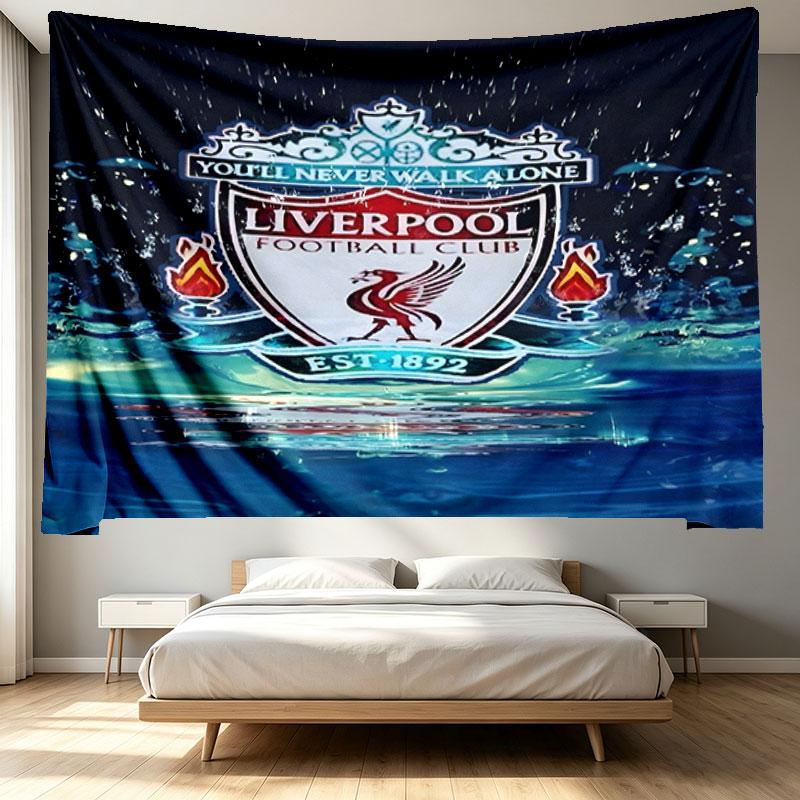 Liverpool F.C Print Tapestry - Portable Wall Decor Cloth, for Home, Dorm, Travel, Bedroom, Living Room - Ideal Birthday Housewarming Gift
