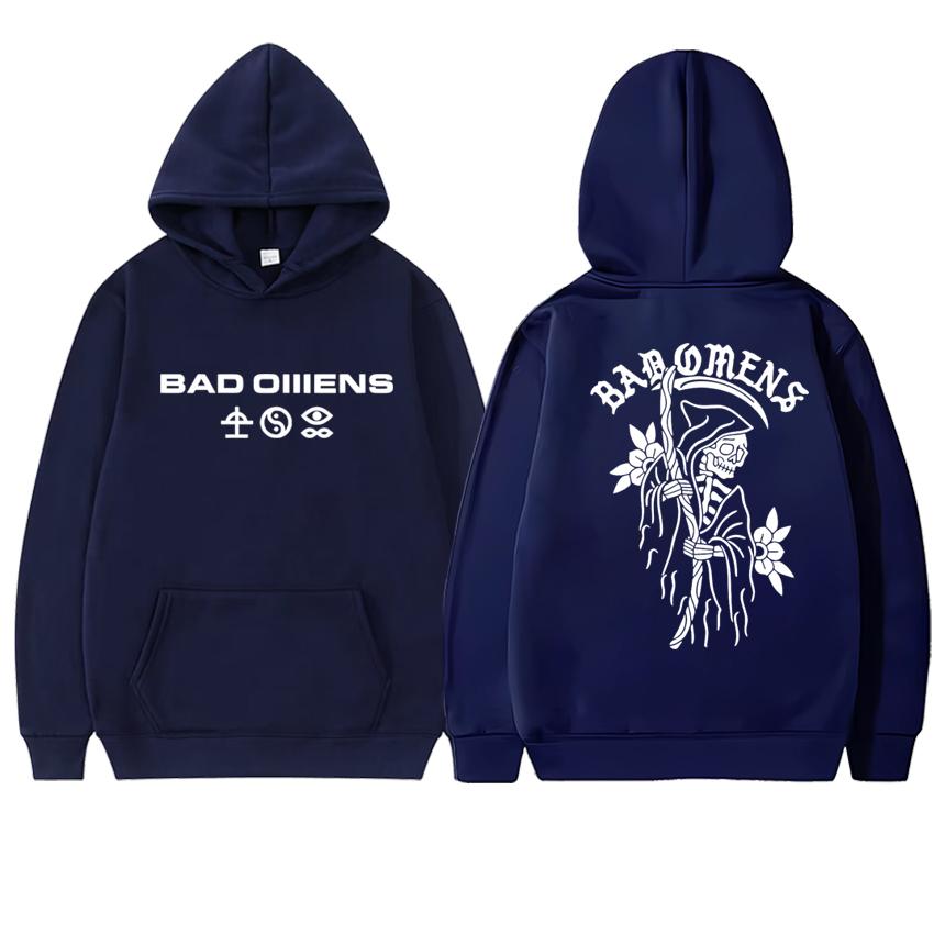 New Bad Omens Band Tour American Music 2025 Double Sided printed Hoodie Unisex hip hop punk streetwear Men women Fleece pullover