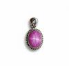 Pink Star Ruby Pendant, 925 Solid Sterling Silver, Minimalist Cabochon Necklace Pendant for Women