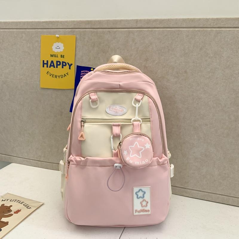 

Japanese girls schoolbag, junior high school students, primary Korean version of large-capacity backpack, college style backpack, high school students розовый