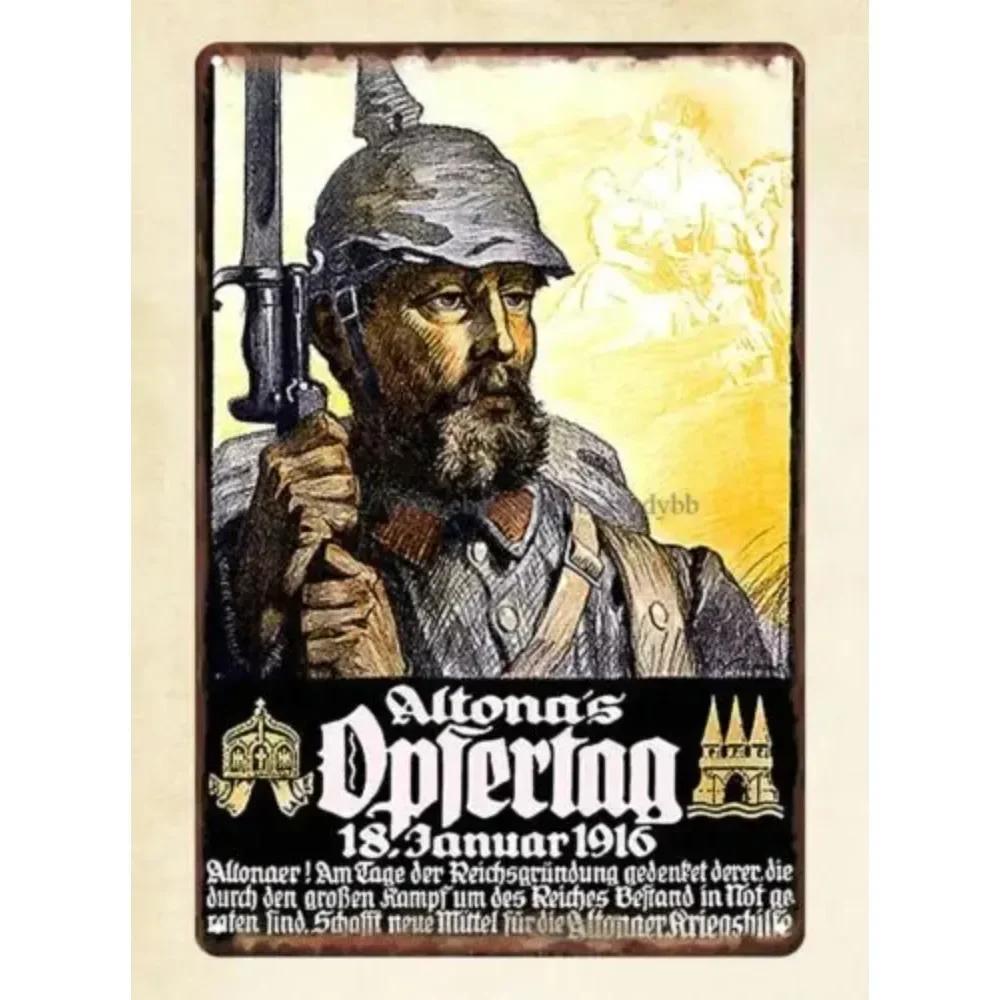 WWI German Propaganda Metal Wall Sculpture|Tin Plaque,Halloween&Christmas Gift,History Fan/Home Decor