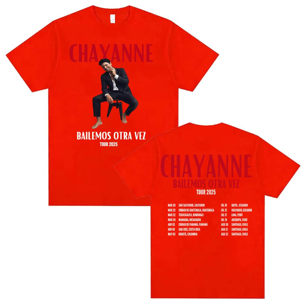 

Chayanne Bailamos Otra Vez Album Tour 2025 Double Sided Graphic T Shirts Unisex Women Fashion Retro Summer ONeck Oversized Tshirt S
